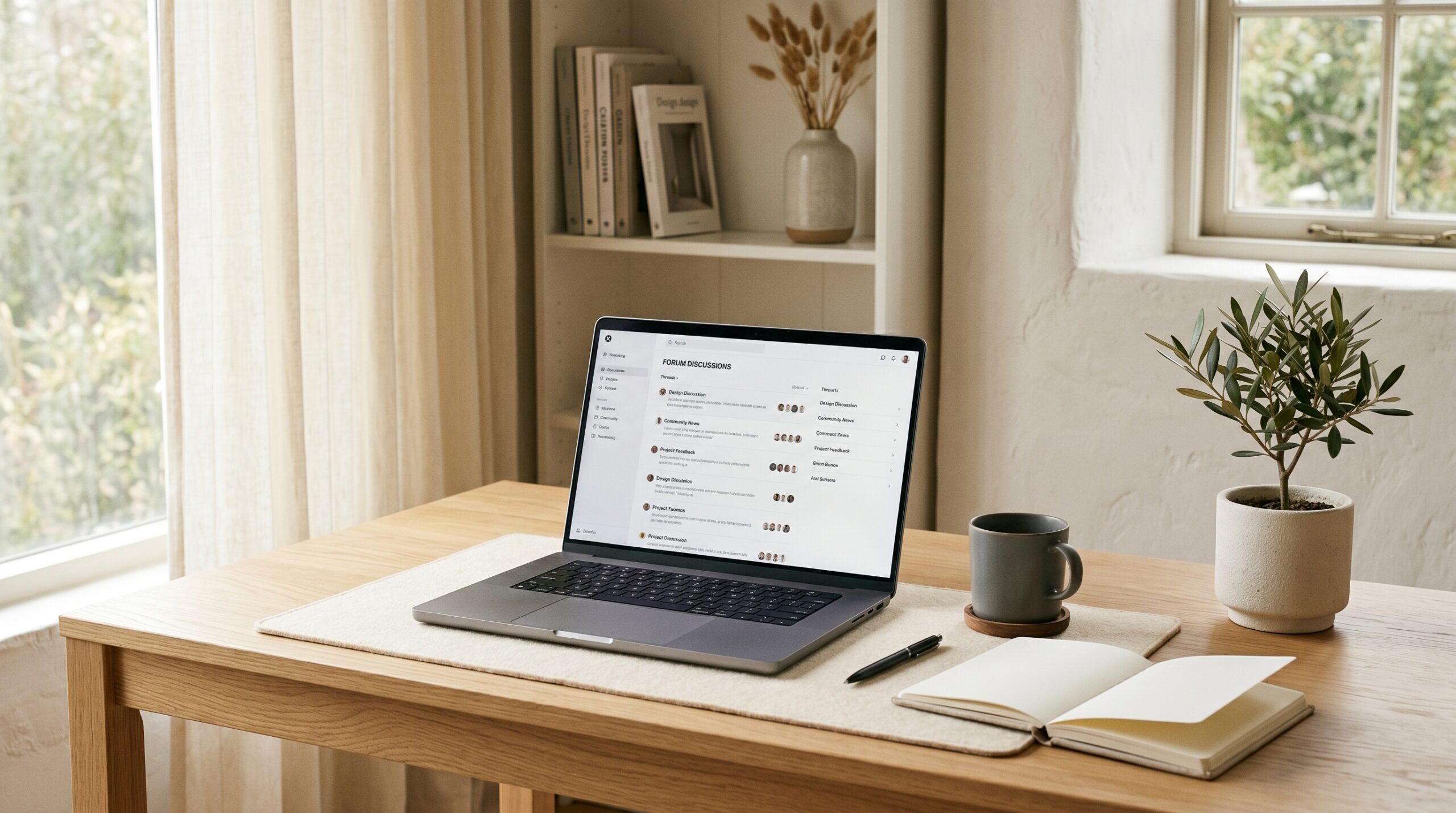 circle review community discussion interface on laptop