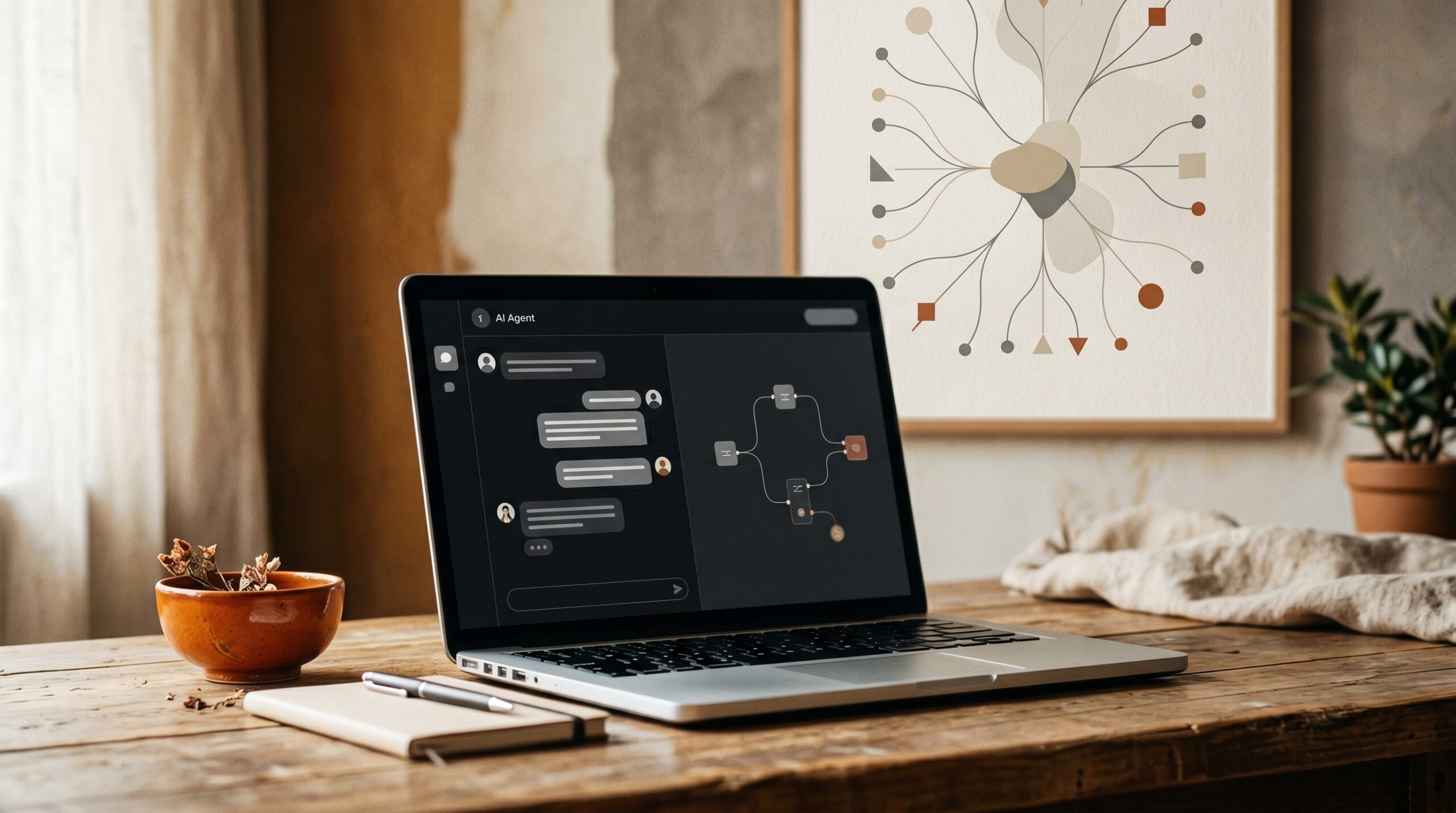 ai voice agent interface on a workspace