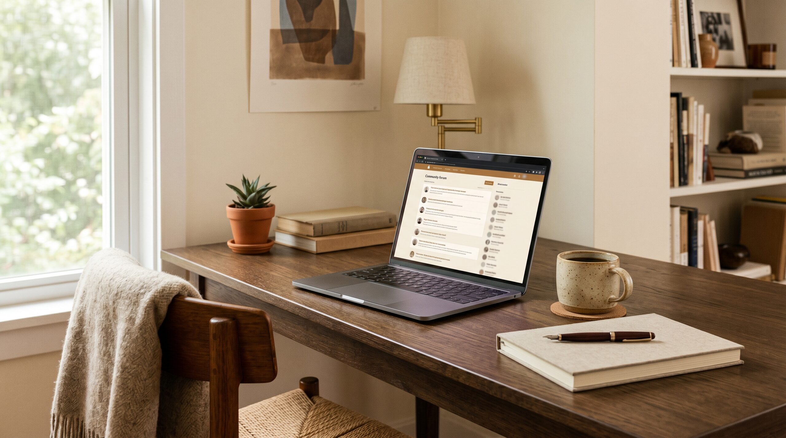 community manager working from home office comparing platforms