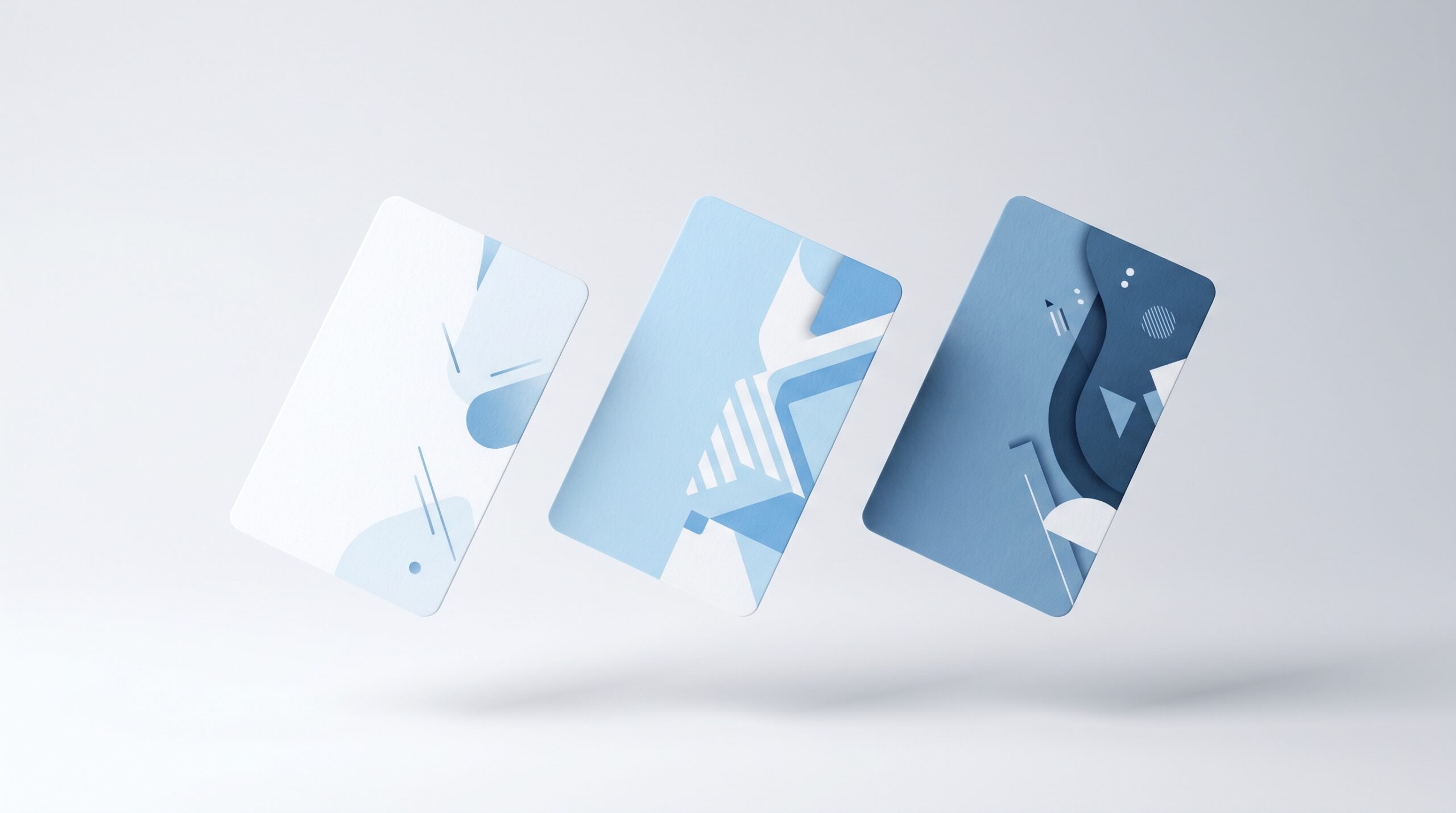 abstract software pricing tier cards on white background