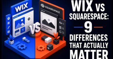 Wix vs Squarespace isometric comparison hero image