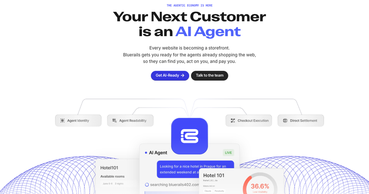 Bluerails Discovery agentic commerce infrastructure for small businesses