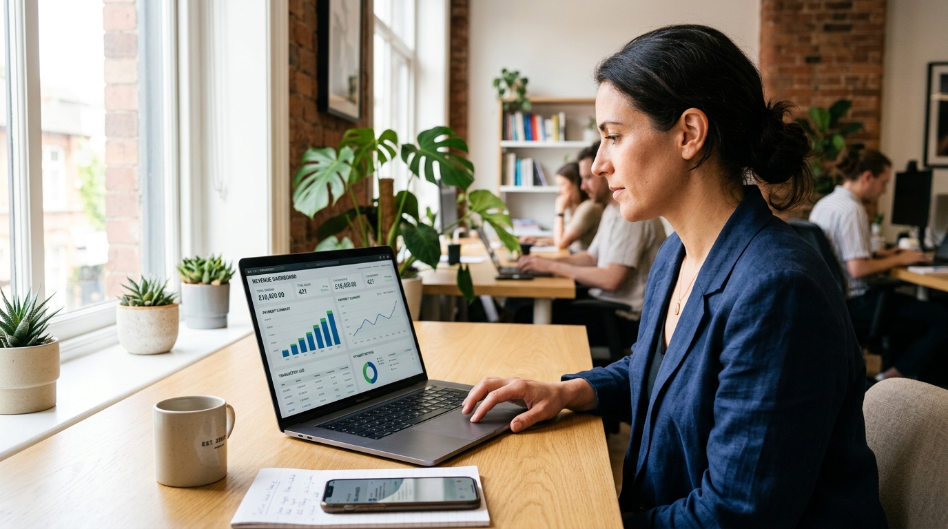 online payment for small business analytics dashboard showing revenue growth