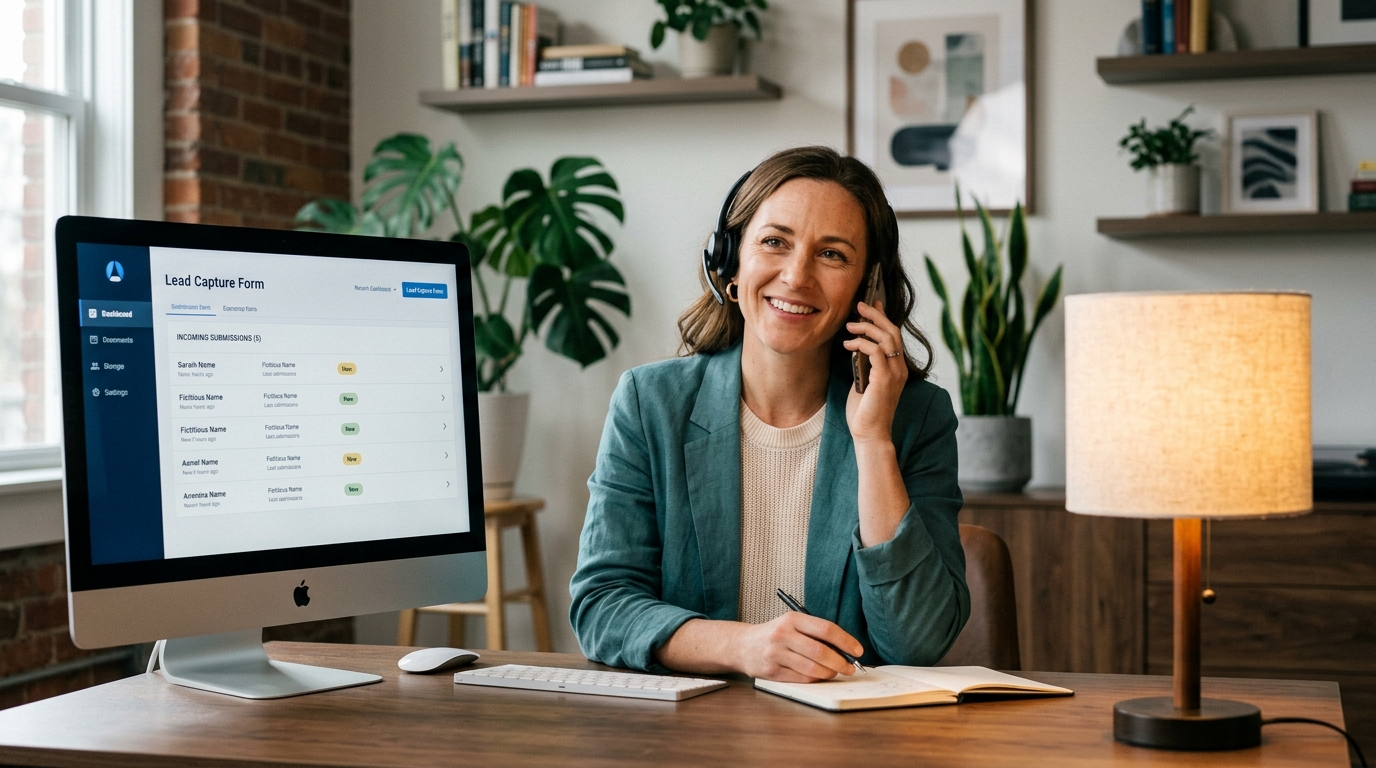 ideas for lead generation - automated lead capture form on monitor