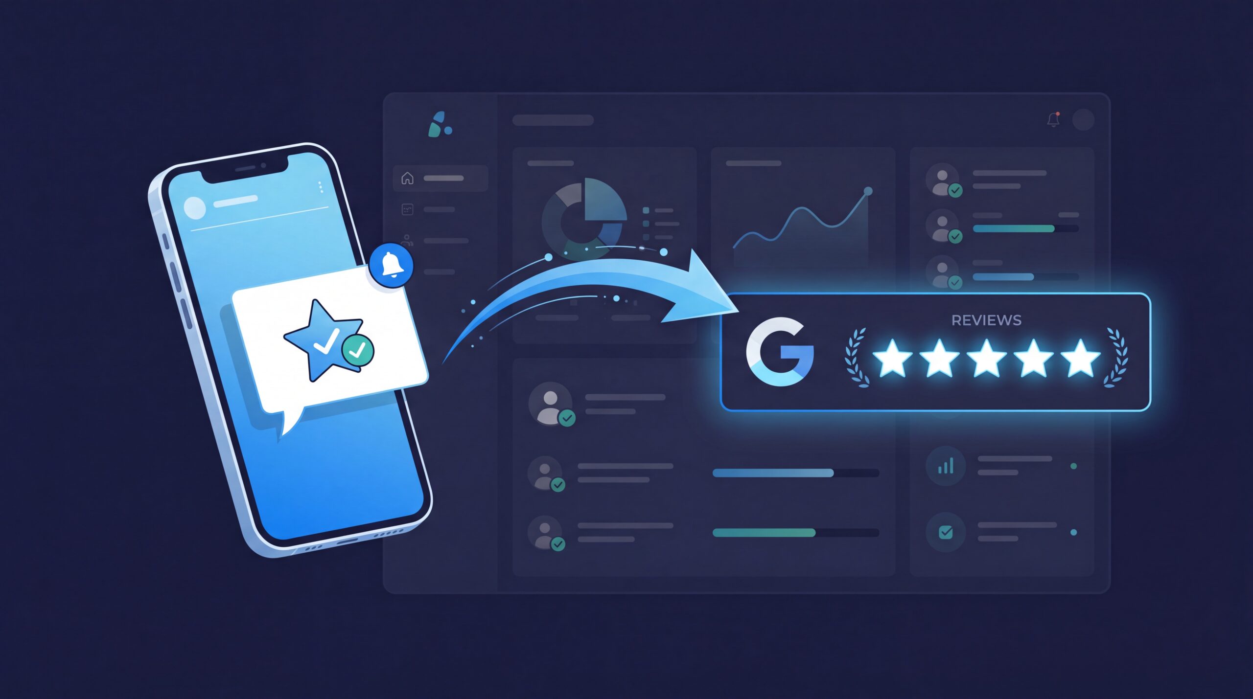Reputation management software dashboard showing service business review monitoring and analytics