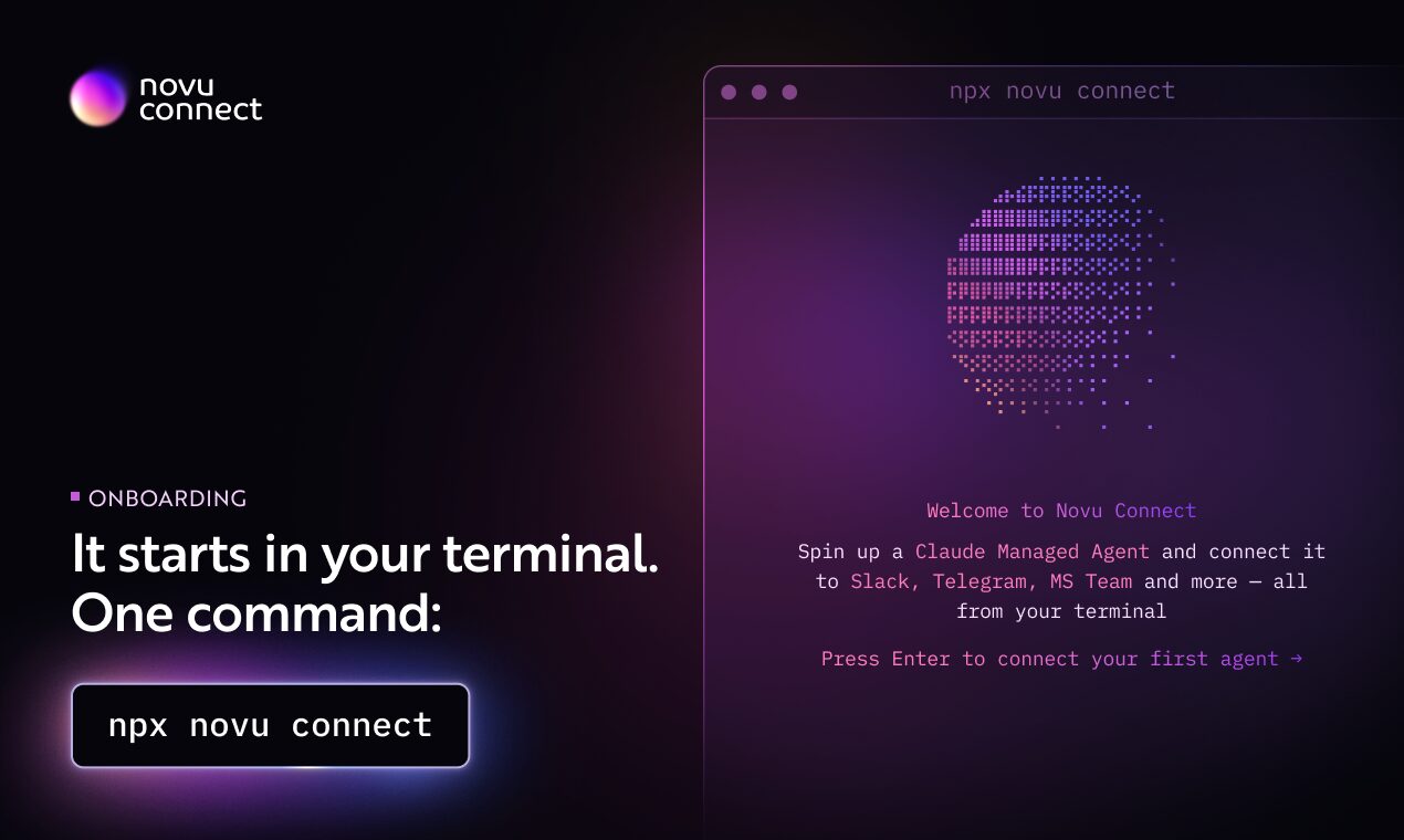 Novu Connect agent conversation threading across Slack Teams WhatsApp