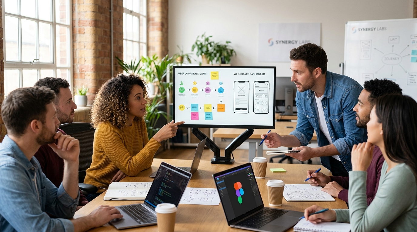 what is user experience - small business team collaborating on UX strategy