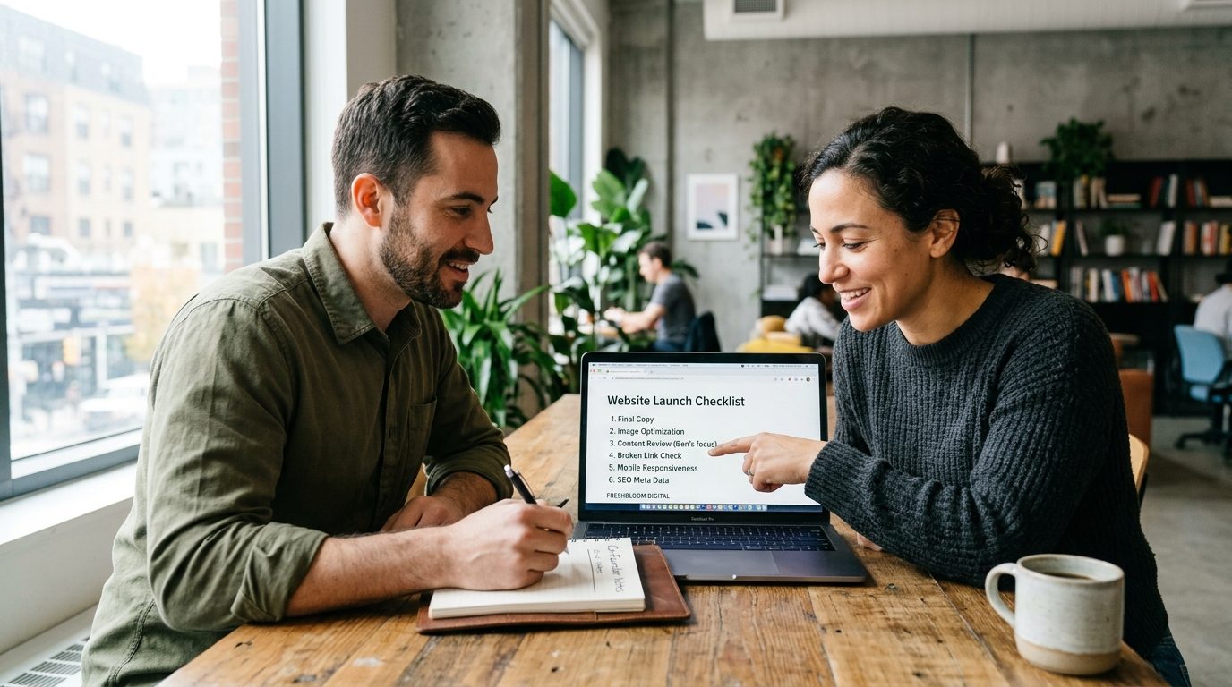 small business owners choosing web hosting definition plan together