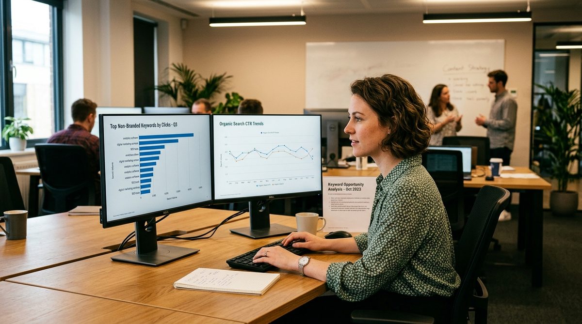 webmaster tools analytics dashboard showing website search performance data for small business