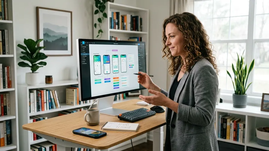 what is a prototype – entrepreneur testing a business prototype workflow on a monitor