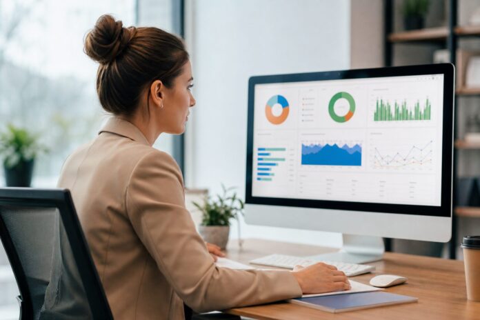 customer feedback management tools professional reviewing analytics dashboard