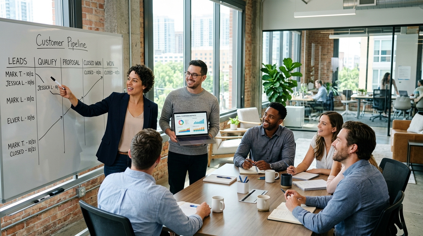 crm vs marketing automation sales team collaboration Automated Sales Machine