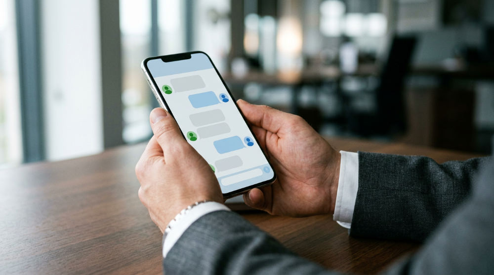 Interface showing ai lead generation software on a mobile screen.