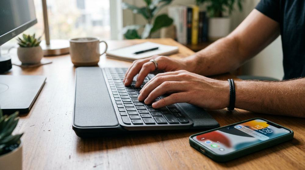 A business owner receiving a notification from their ai marketing tools sales agent.