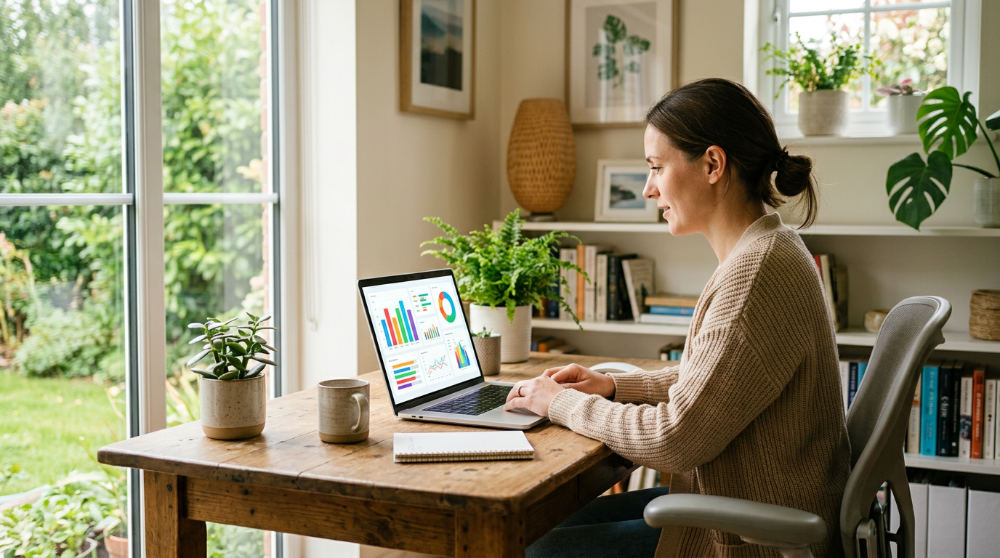 A business owner managing their local leads using a visual CRM and AI operating system.