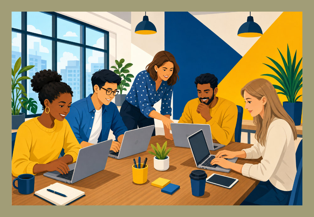 Marketing team using an all-in-one marketing platform for business growth.