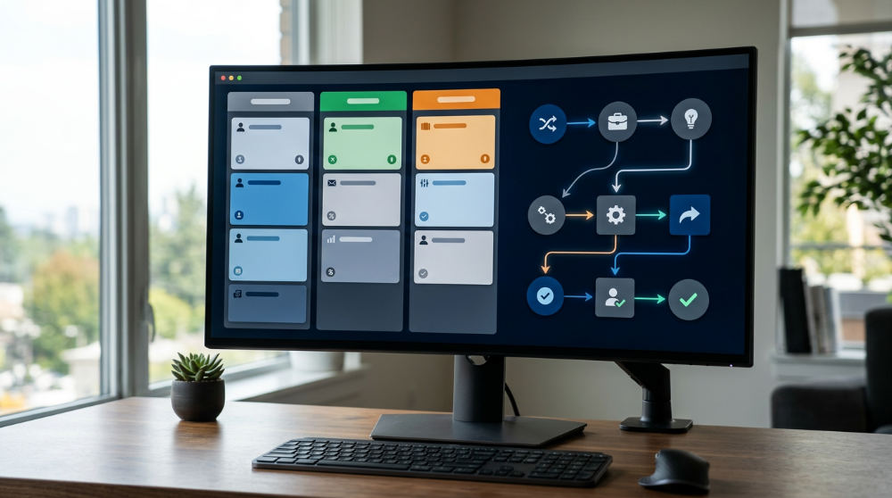 AI-powered lead generation dashboard showing automated pipeline management.
